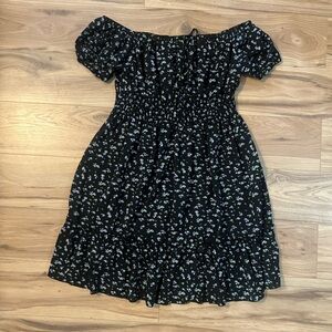 SHEIN Black and White Floral Dress